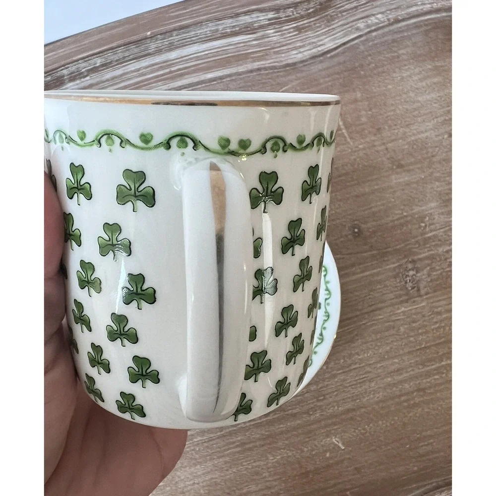 Parma AAI Irish Shamrocks Clovers Cup/Saucer‎ Set With Gold Trim Japan A-1163